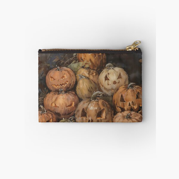Item preview, Vintage Jack-o'-Lantern Pumpkin Stack - Moody Halloween Still Life designed and sold by Sergey Sedunov.