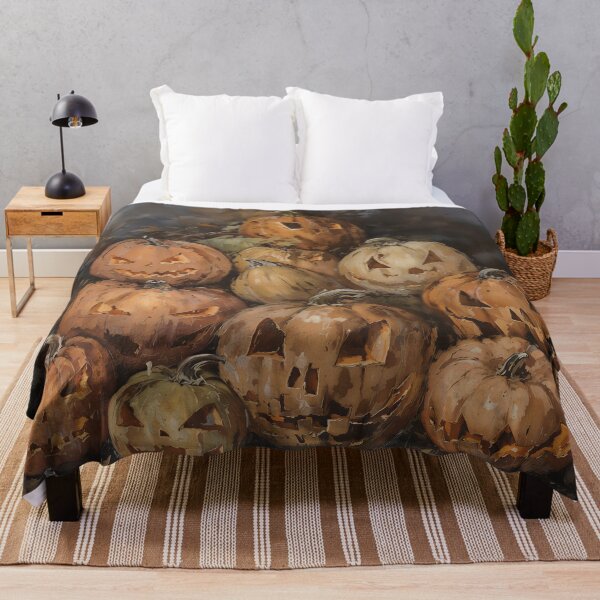 Item preview, Vintage Jack-o'-Lantern Pumpkin Stack - Moody Halloween Still Life designed and sold by Sergey Sedunov.