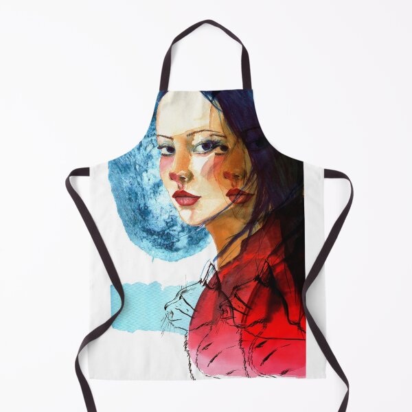 Item preview, Mystical Moon Woman Portrait watercolor Painting Style designed and sold by Mvicen.