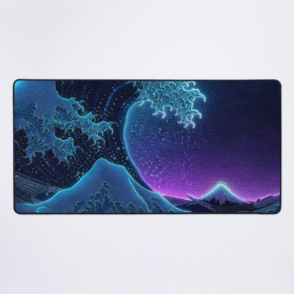 Item preview, Electric Violet Great Wave | Neon Ukiyo-e Re:Mix | Japanese Art | Hokusai Metal designed and sold by vekotpu.