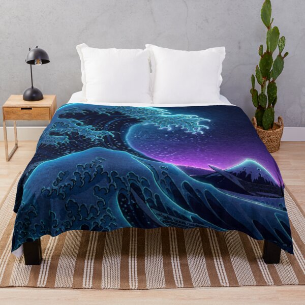 Item preview, Electric Violet Great Wave | Neon Ukiyo-e Re:Mix | Japanese Art | Hokusai Metal designed and sold by vekotpu.