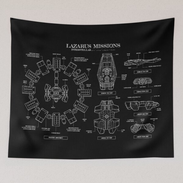 Item preview, Lazarus Mission  - Interstellar Movie (White Stencil-No Background) designed and sold by BGALAXY.
