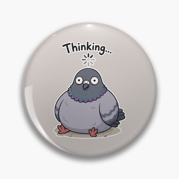 Item preview, Funny Thinking Pigeon Sticker Loading Brain Bird Meme Gift designed and sold by SimplePoDesign.