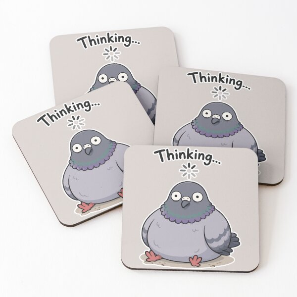 Item preview, Funny Thinking Pigeon Sticker Loading Brain Bird Meme Gift designed and sold by SimplePoDesign.
