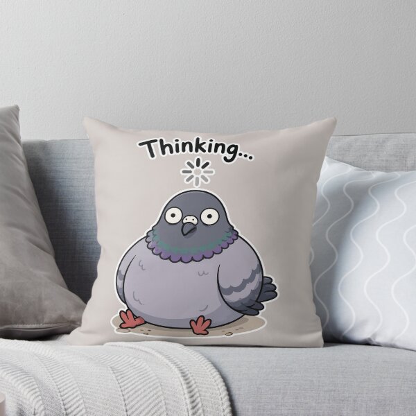Item preview, Funny Thinking Pigeon Sticker Loading Brain Bird Meme Gift designed and sold by SimplePoDesign.