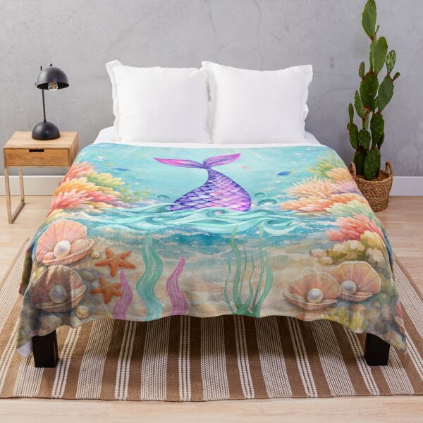 Item preview, Colorful Fantasy Mermaid Wall Art designed and sold by Black Signal.