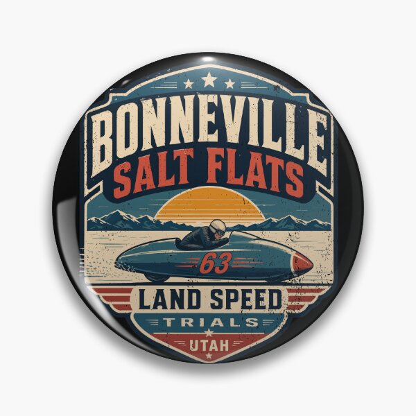 Item preview, Bonneville Salt Flats Utah Vintage Style Land Speed Motorcycle designed and sold by hobrath.