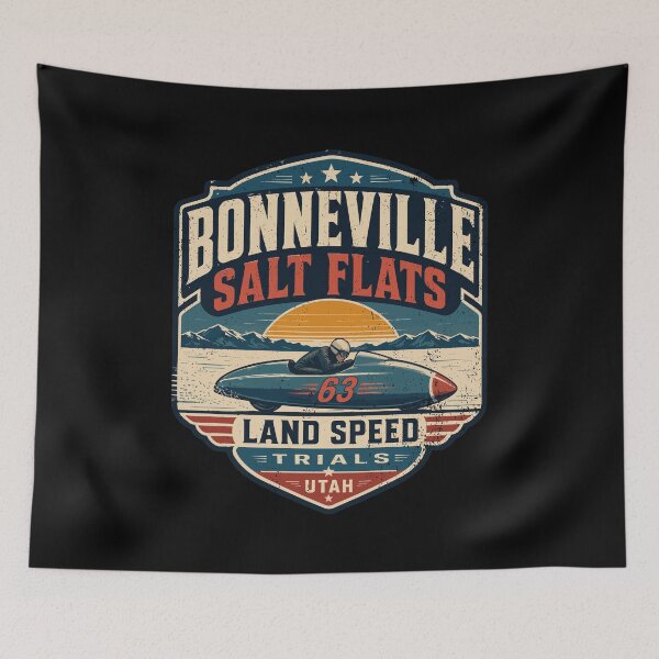 Item preview, Bonneville Salt Flats Utah Vintage Style Land Speed Motorcycle designed and sold by hobrath.