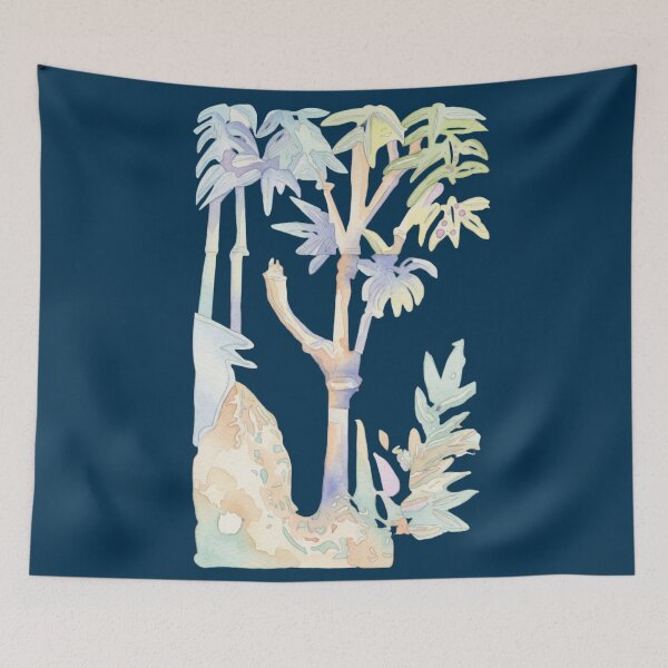 Item preview, Korean Traditional Pastel Bamboo Garden Watercolor Pattern designed and sold by Yiruda-Art.