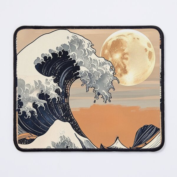 Item preview, Japanese Great Wave Under the Golden Moon | Ukiyo-e Ocean Art Print | Moonlit Seascape | Vintage Japanese Wall Decor | Asian Aesthetic Illustration designed and sold by RSDigitalPrintDesign.