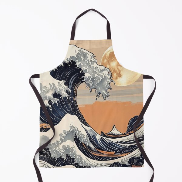 Item preview, Japanese Great Wave Under the Golden Moon | Ukiyo-e Ocean Art Print | Moonlit Seascape | Vintage Japanese Wall Decor | Asian Aesthetic Illustration designed and sold by RSDigitalPrintDesign.