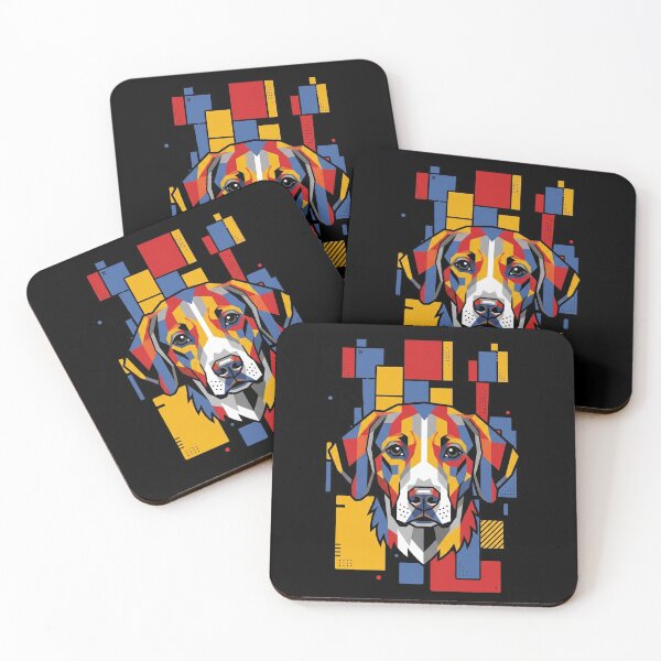 Item preview, Funny English Foxhound Colorful Blocks Geometric Art Mom Dad Kids designed and sold by FurryHavenPH.