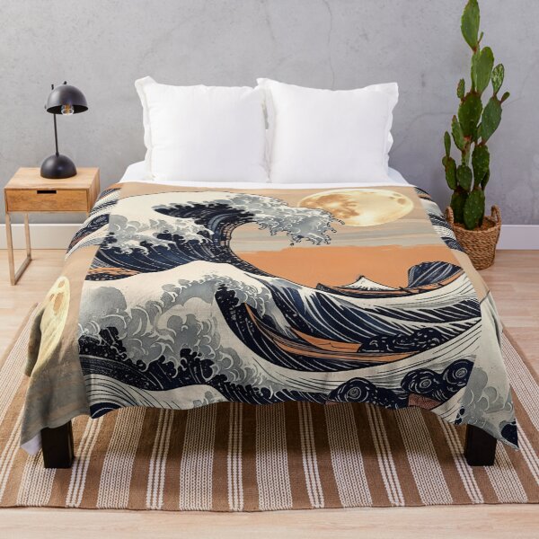 Item preview, Japanese Great Wave Under the Golden Moon | Ukiyo-e Ocean Art Print | Moonlit Seascape | Vintage Japanese Wall Decor | Asian Aesthetic Illustration designed and sold by RSDigitalPrintDesign.