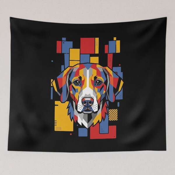 Item preview, Funny English Foxhound Colorful Blocks Geometric Art Mom Dad Kids designed and sold by FurryHavenPH.