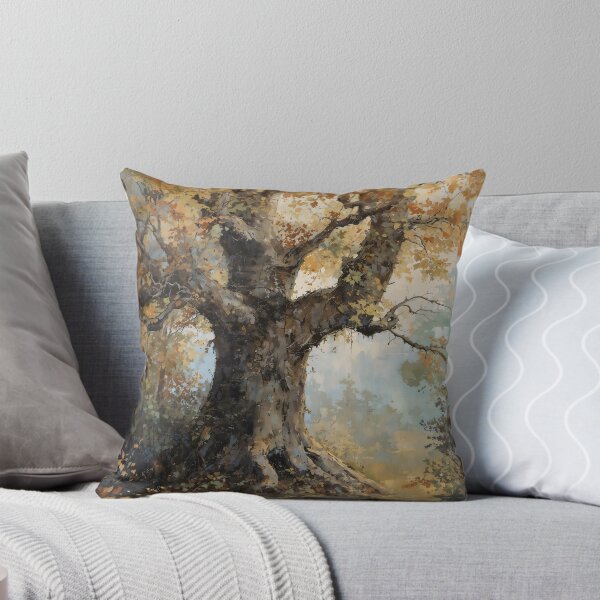 Item preview, Vintage Autumn Old Oak Tree - Golden Fall Forest Landscape Painting designed and sold by Sergey Sedunov.
