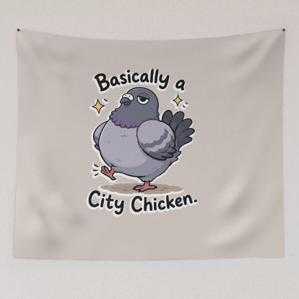 Item preview, Funny City Chicken Pigeon Sticker Urban Bird Meme Gift designed and sold by SimplePoDesign.