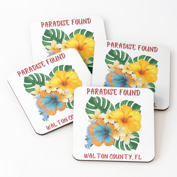 Item preview, Beach Shirt. Paradise Found Walton County, Florida.  Blooming Hibiscus.  30A.  Emerald Coast. designed and sold by ShrimpAndGrits.