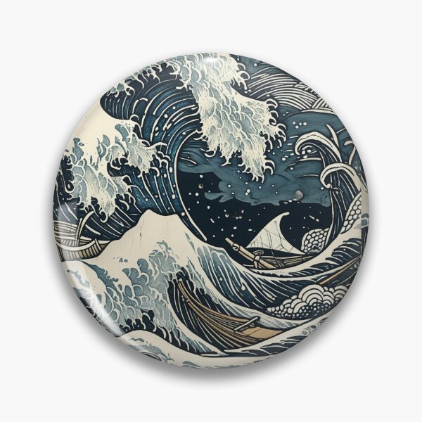 Item preview, Moonlit Japanese Ocean Wave Canvas Wall Art | Ukiyo‑e Inspired Great Wave Seascape Print designed and sold by RSDigitalPrintDesign.
