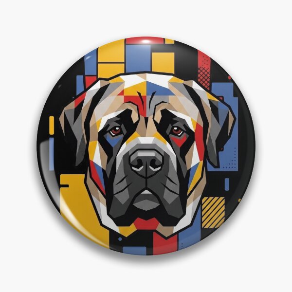 Item preview, Funny English Mastiff Colorful Blocks Geometric Art Mom Dad Kids designed and sold by FurryHavenPH.