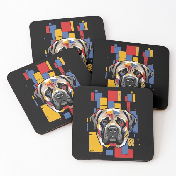 Item preview, Funny English Mastiff Colorful Blocks Geometric Art Mom Dad Kids designed and sold by FurryHavenPH.