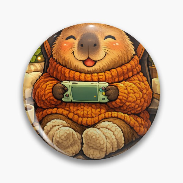 Item preview, Cozy Gamer Capybara | Cute Autumn Gaming Illustration designed and sold by Cozy Art for Cozy Souls.
