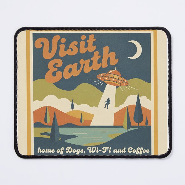 Item preview, Visit Earth – home of Dogs, Wi‑Fi and Coffee designed and sold by Infinity Beans.