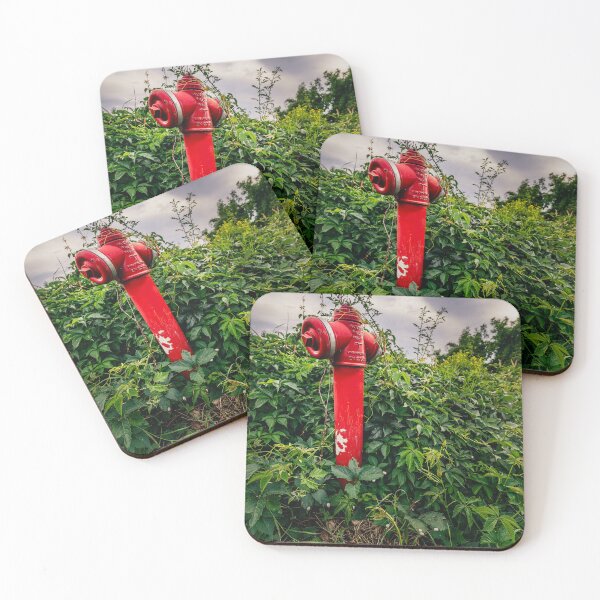 Item preview, Red Fire Hydrant Swallowed by Wild Greenery — Nature Photography Print designed and sold by Rabee Khalil Photography.