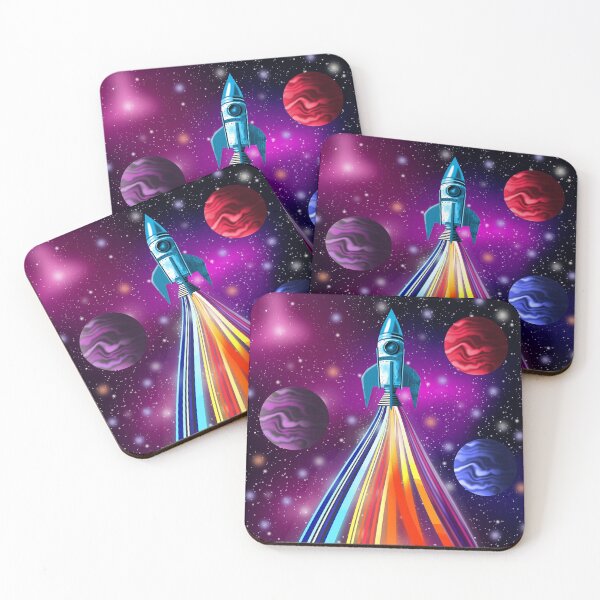 Item preview, Retro Rocket in Colourful Space  designed and sold by Andrew  Hitchen.