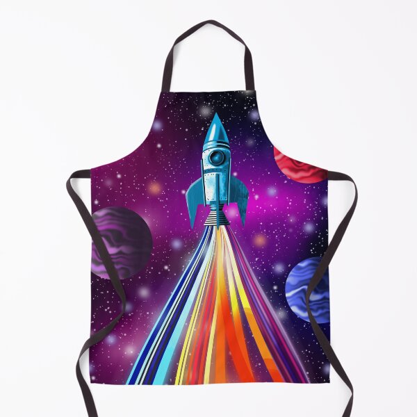 Item preview, Retro Rocket in Colourful Space designed and sold by Andrew Hitchen.
