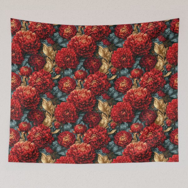 Item preview, Elegant Dahlias Floral  - Retro Flower Floral  - Anniversary Gift Ideas designed and sold by RoyalStarsPatts.