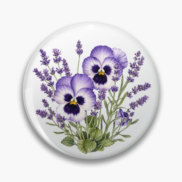 Item preview, Purple Pansy Lavender Botanical Bouquet Flower Lover designed and sold by Moizento.