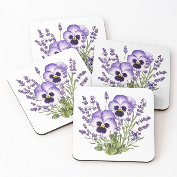 Item preview, Purple Pansy Lavender Botanical Bouquet Flower Lover designed and sold by Moizento.