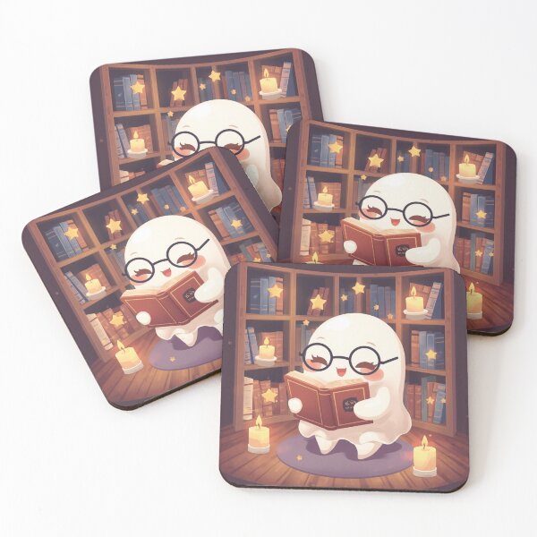 Item preview, Adorable Reading Ghost | Cozy Library Kawaii Sticker designed and sold by Stylestickers55.