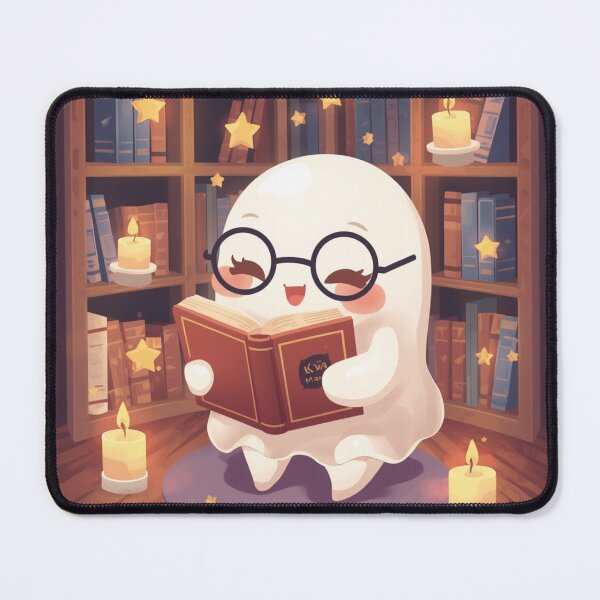 Item preview, Adorable Reading Ghost | Cozy Library Kawaii Sticker designed and sold by Stylestickers55.