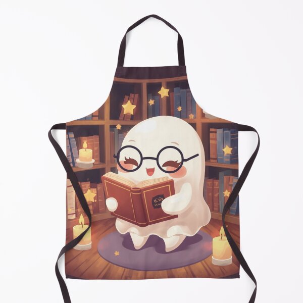 Item preview, Adorable Reading Ghost | Cozy Library Kawaii Sticker designed and sold by Stylestickers55.