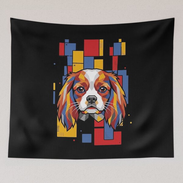 Item preview, Funny English Toy Spaniel Colorful Blocks Geometric Art Mom Dad Kids designed and sold by FurryHavenPH.