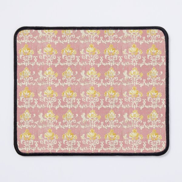 Artikelvorschau, Vintage-Damastmuster in Rosa und Gelb entworfen und verkauft von LouieVanille.