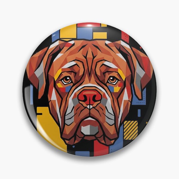 Item preview, Funny Dogue de Bordeaux Colorful Blocks Geometric Art Mom Dad Kids designed and sold by FurryHavenPH.