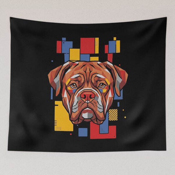 Item preview, Funny Dogue de Bordeaux Colorful Blocks Geometric Art Mom Dad Kids designed and sold by FurryHavenPH.