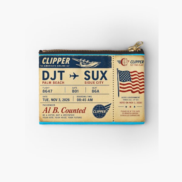 Item preview, ✈️ DJT → SUX Boarding Pass - LAST CALL FOR DEMOCRACY COLLECTION ✈️ - Vintage Classic Clipper - Passenger Al B. Counted designed and sold by WheelieGdArt.