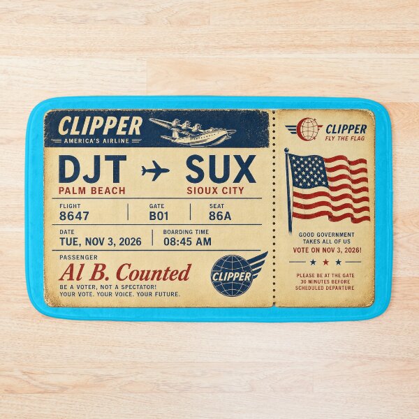 Item preview, ✈️ DJT → SUX Boarding Pass - LAST CALL FOR DEMOCRACY COLLECTION ✈️ - Vintage Classic Clipper - Passenger Al B. Counted designed and sold by WheelieGdArt.