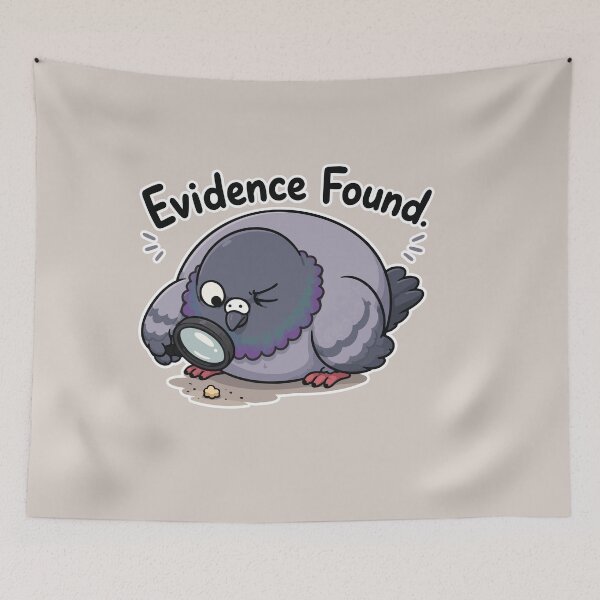 Item preview, Evidence Found Funny Pigeon Detective Crumb Sticker Bird Meme designed and sold by SimplePoDesign.