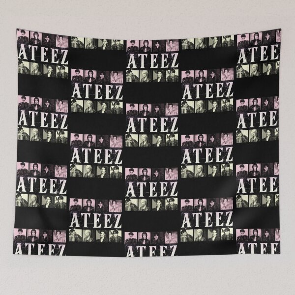 Item preview, Vintage ATEEZ Kpop Group Collage Retro Grunge Fan designed and sold by ajifujpost.