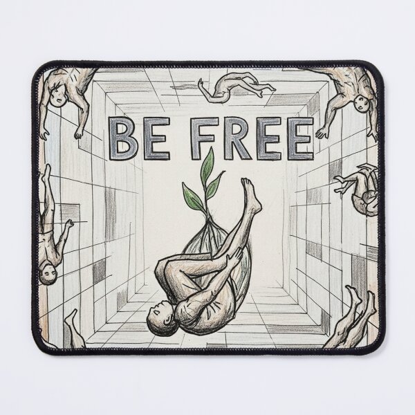 Item preview, Be Free - Surreal Falling Figures Tunnel Illustration designed and sold by Masters Of Aura .