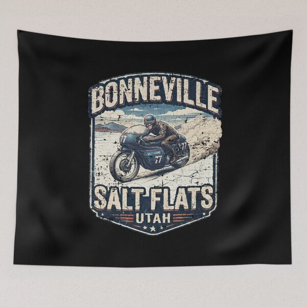 Item preview, Bonneville Salt Flats Utah Vintage Style Land Speed Motorcycle designed and sold by hobrath.