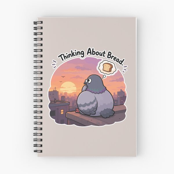 Item preview, Thinking About Bread Funny Pigeon Sunset Bird Sticker Cute Meme designed and sold by SimplePoDesign.