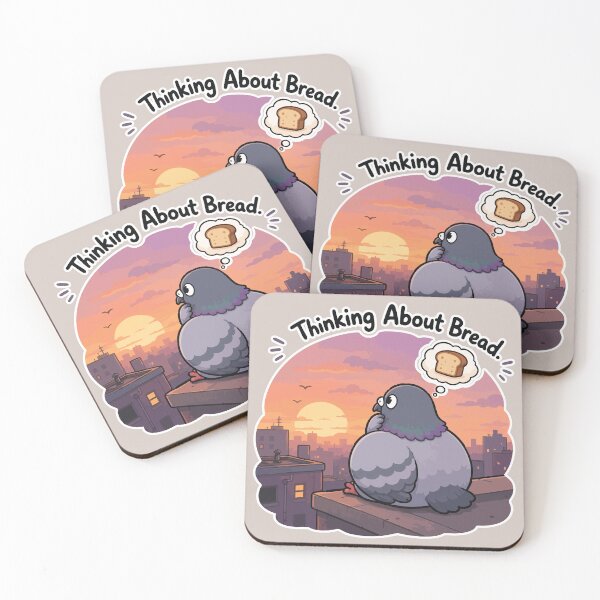 Item preview, Thinking About Bread Funny Pigeon Sunset Bird Sticker Cute Meme designed and sold by SimplePoDesign.