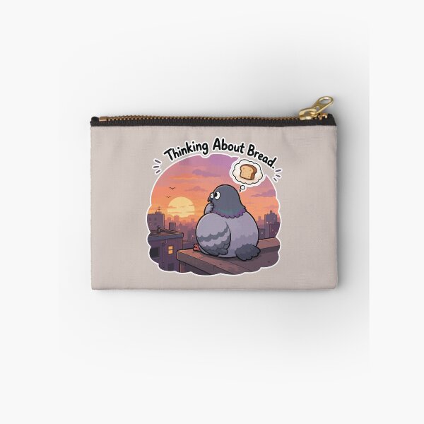 Item preview, Thinking About Bread Funny Pigeon Sunset Bird Sticker Cute Meme designed and sold by SimplePoDesign.