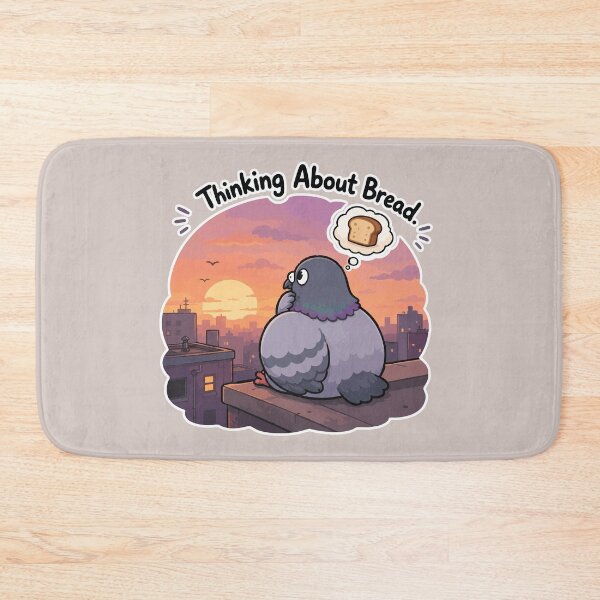 Item preview, Thinking About Bread Funny Pigeon Sunset Bird Sticker Cute Meme designed and sold by SimplePoDesign.