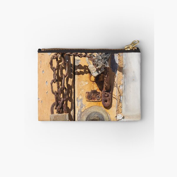Item preview, Rusty Padlock On Weathered Wooden Door With Peeling Paint, Vintage Keyhole And Texture designed and sold by Nmallia.